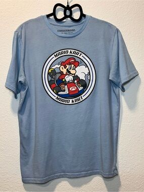 Nintendo Light Blue Mario Kart Nostalgic Dopamine Graphic Tee